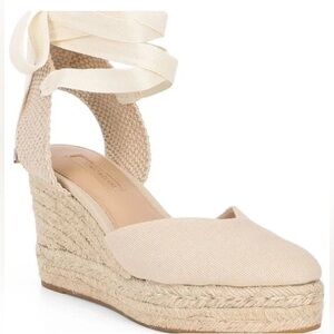ANTONIO MELANI Cream Espadrille Wedges